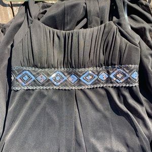 Black halter top formal dress